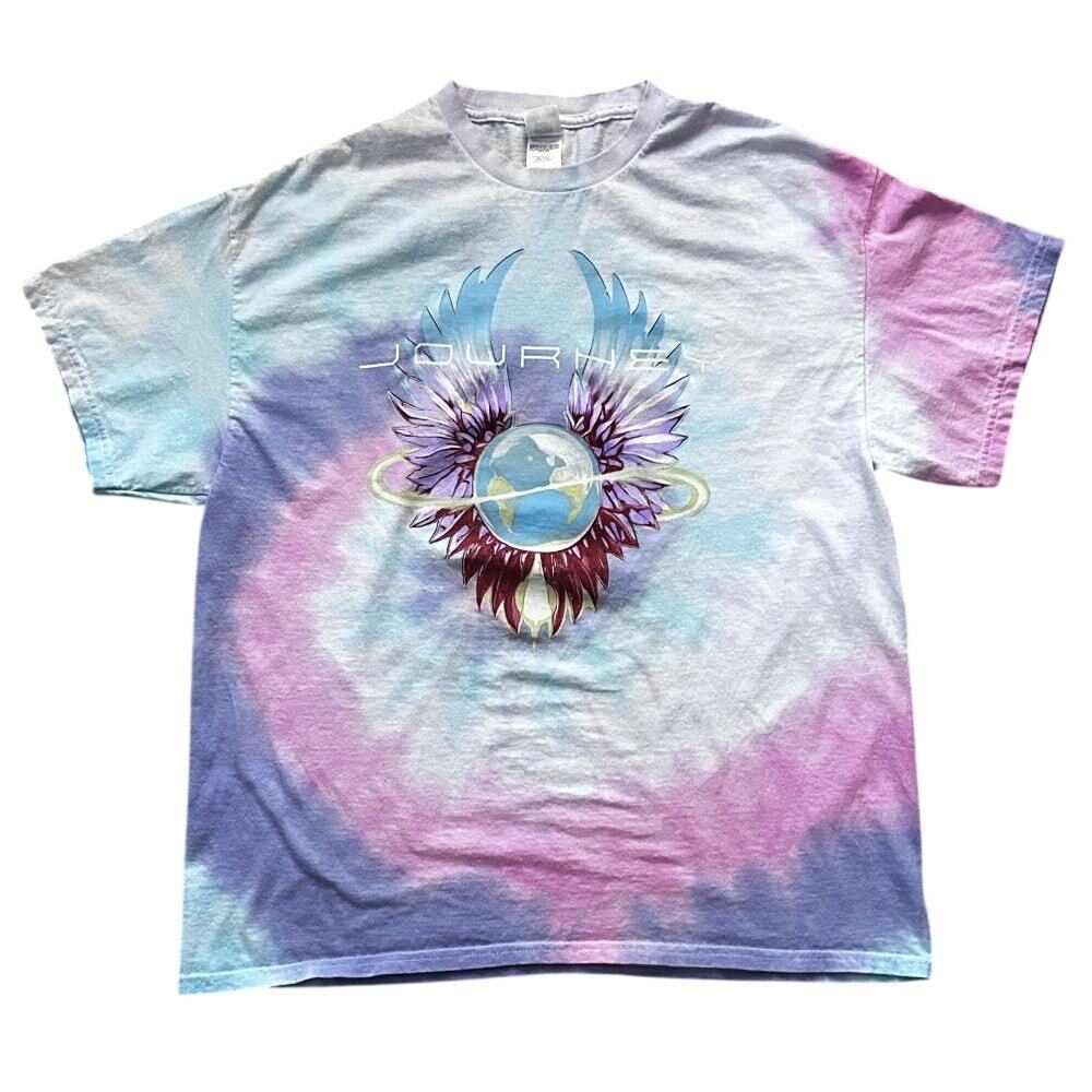 Journey Music Pastel Tie Dye Infinity Wings Tee T-Shirt XL